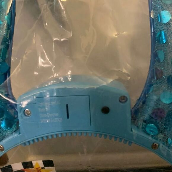 DISNEY PARKS TURQUOISE BLUE SEQUINS LIGHT UP OSWALD BUNNY EARS HEADBAND HAT NWT - Picture 2 of 4